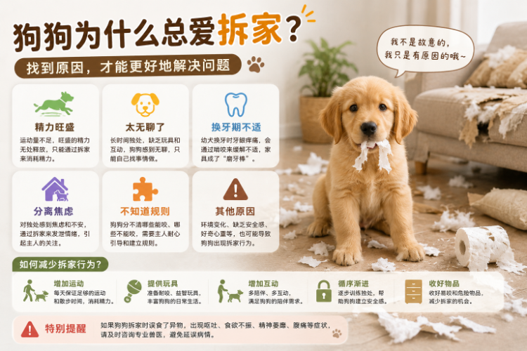 狗狗为什么总爱拆家？可能不是故意捣乱